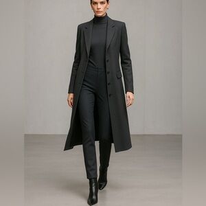 Plein Sud Paris Charcoal Wool Blend Coat Tailored Minimalist Excellent  38 / 6